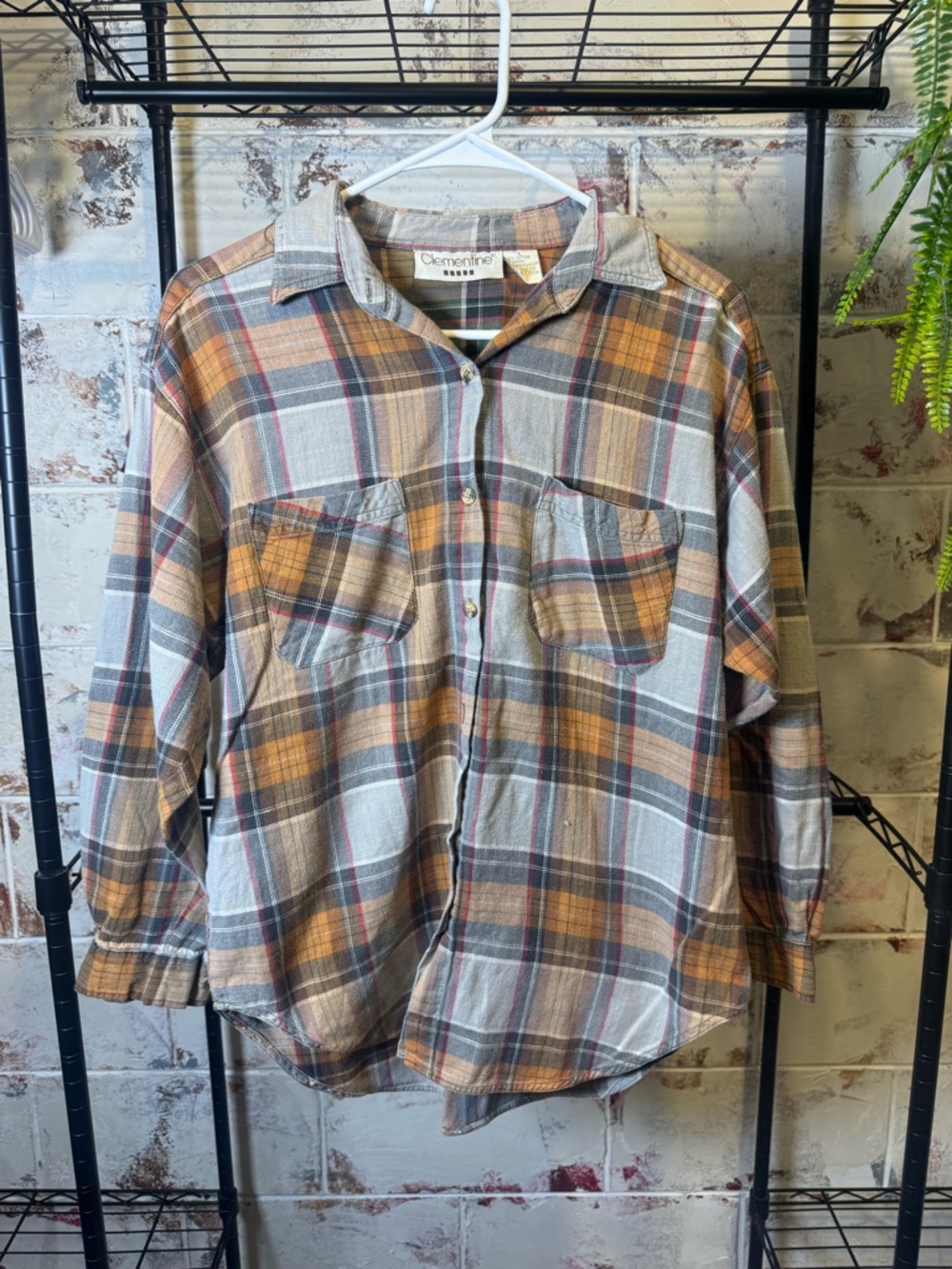 Clementine Woman’s Plaid Button-Up Shirt